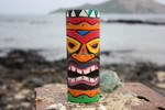 Tiki Totem 8" w/ Tribal Hawaii - Hand Carved & Painted | #dpt535820f