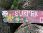 Surfer Girl Sign 40" - Rustic Pink w/ Plumeria Flowers | #dpt5039100