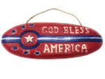 God Bless America Patriotic Sign 20" Wooden - Texas Decor Accent | #dpt530250