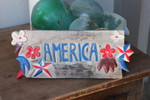 Texas Americana Sign w/ Aloha - Hand Carved 12" | #dpt530630