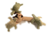 Sea Turtles Set of 3 w/ Driftwood Base 9"W X 7"D - Carved | #jro01