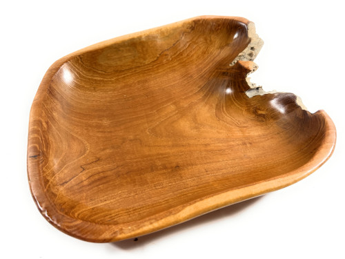 Rustic Wooden Bowl 11 in X 10 in X 2 in Teak Root | #HWA127