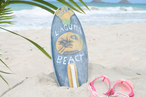 Laguna Beach Surf Sign 14" w/ Fin - Surfing Decor Accents | #bds1208435