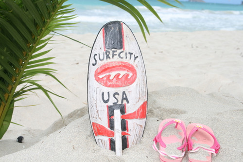 Surf City, USA Surf Sign 14" w/ Fin - Surfing Decor Accents | #bds1208635