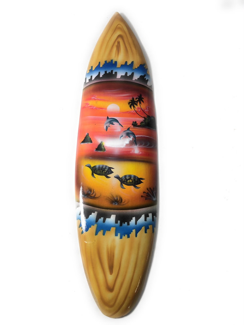 Surfboard W Dolphins 20 Surf Decor Hawaii Trophy Lea05b50 Tikimaster Com