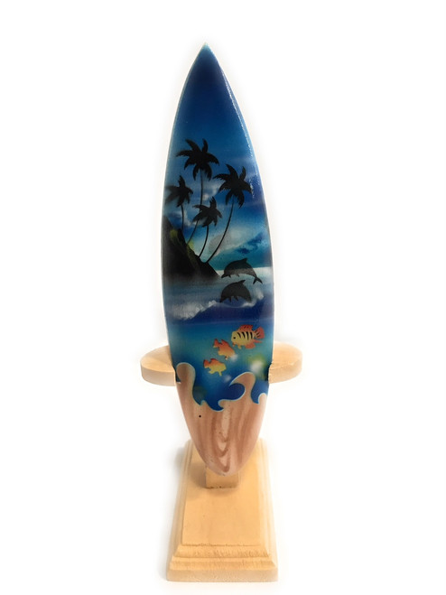 Surfboard w/ Stand Island Sealife Design 6" - Trophy | #lea01c15