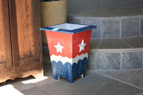 lanter/Waste Bin Americana Style 12" Flower Pot - Texas Decor | #ort17089b
