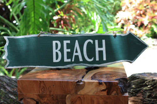 Beach Driftwood Sign 20"Olive Green - Beach Decor | #snd2505450