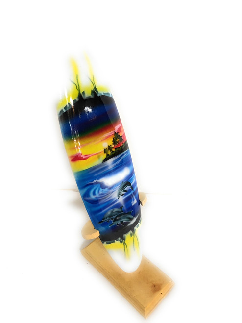 Surfboard w/ Stand Dolphins In Shorebreak Design 12