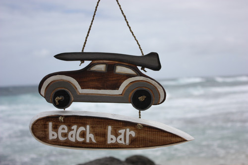 Beach Bar Woody Car Sign - 14" - Beach Decor | #snd2502236