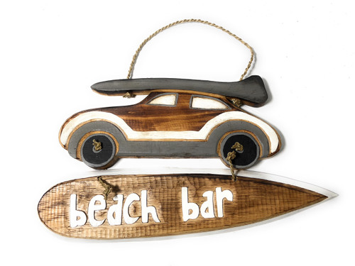 Beach Bar Woody Car Sign - 14" - Beach Decor | #snd2502236
