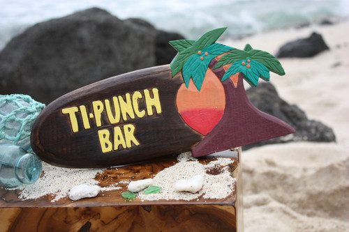 Tiki Bar Ti-Punch Sign 12" - Hanging Happy Hour Signage | #snd2503230