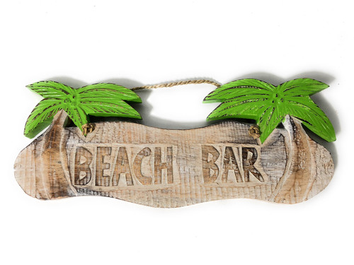 Rustic Beach Bar 12 in Tiki Bar Sign with Palm Trees | #snd2503530