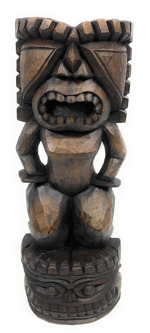 Stacked Tiki Ku & Kanaloa 26" Stained - Outdoor Tiki Statue | #yda1100365b