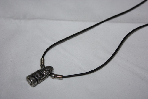 Choker Bullet Tiki Necklace w/ Black Cord 16" | #mk8454b