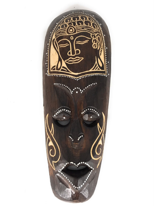 Buddha Mask 12" Zen - Primitive Art | #wib370530i