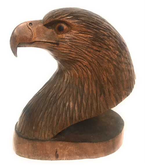 Exquisite Eagle Head 9" X 7" Bookends Hand Carved | #rta06