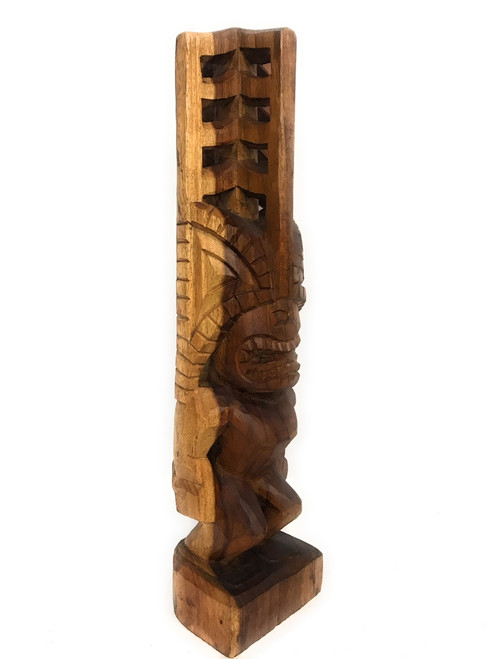 Statue Tiki Hawaïen Akua Kai En Bois De Suar - 50 Cm - Déco Ethnique Coco Papaya