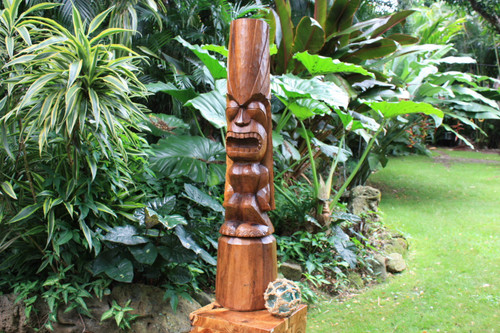 Love Tiki Totem 40" Hand Carved | Hawaiian Outdoor Decor | #yda11001100