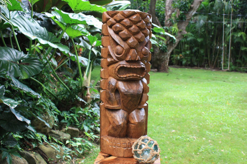 Ocean/Fishing Tiki Sculpture 26" - Hand Carved | Hawaii Museum | #yda1100260