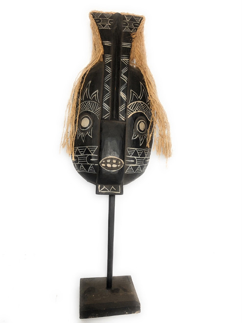 Papua Guinea Tribal Tiki Mask on Stand 20" - Primitive Art | #iwtrb1