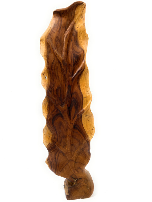 Elegant Carved Leaf on Stand 25 in X 7 in X 4 in Black Walnut - Centerpiece | #cin19m