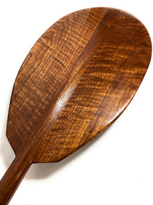 Premium Black Walnut Tiger Curls Outrigger Paddle 60" Straight Shaft | #koa7019
