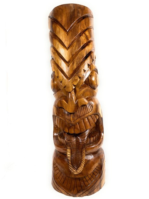 Premium Warrior Tiki Totem 40 inch - Deep Carving Hawaii Museum | #yuy3809100