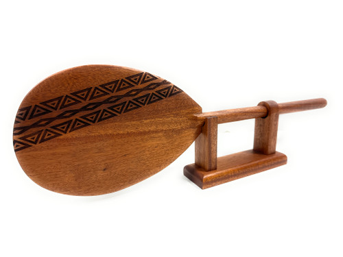 Trophy Koa paddle 24 inch Etched Tribal Design w/ stand -Made in Hawaii | #koa7022c