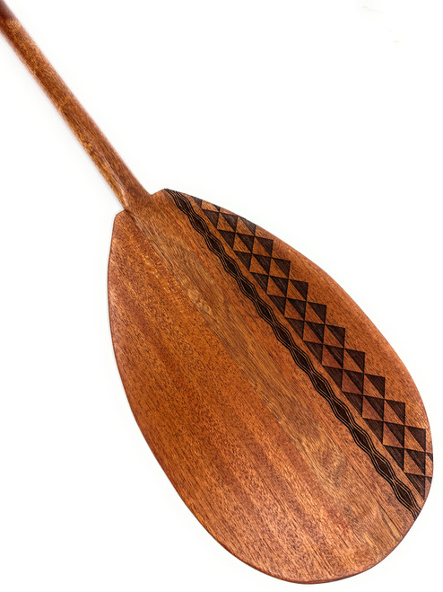 Koa Paddle 36 inch Steersman w/ Etched Tribal Design - Made In Hawaii Corporate Gifts | #koam008tr13
