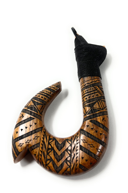 Koa Fish Hook 5 inch w/ Tattoo Etching - Made In Hawaii | #koap524exxl