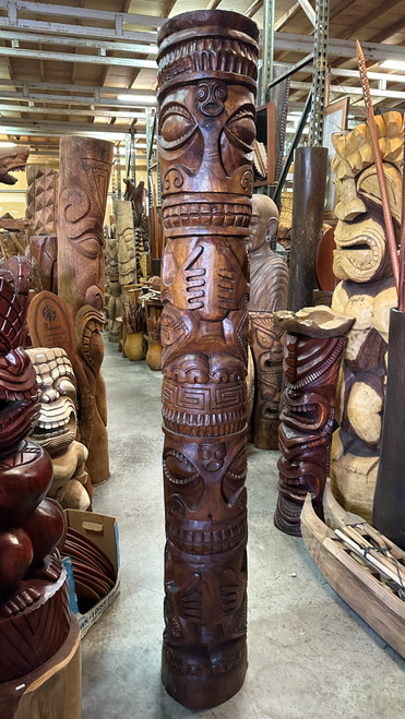 Exquisite Cook Island Koa Tiki Totem 81 inches - Polynesia