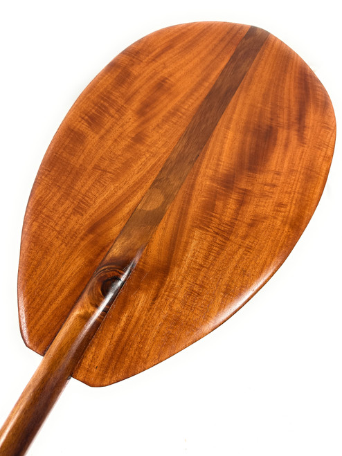 Light Blonde Tiger Curls Koa Outrigger Paddle 60 inch Steersman - Made In Hawaii | #koa7291