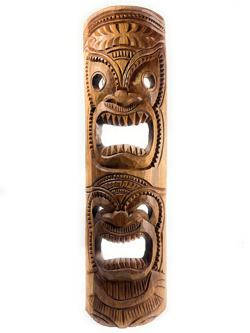 Premium Love & Happiness Tiki Mask 40" Natural - Hand Carved | #rtg1011100c