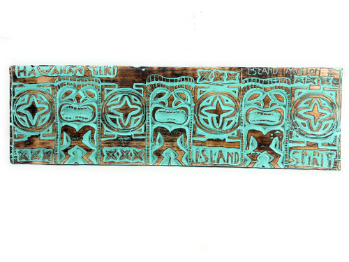 Wooden Tiki Relief Hawaiian Tiki, Island Motion Wooden Panel 40 inch X 12 inch  | #dpt5029100tl