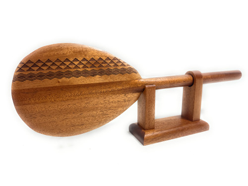 Trophy Koa paddle 18 inch Etched Tribal Design with stand | #koa777tr01