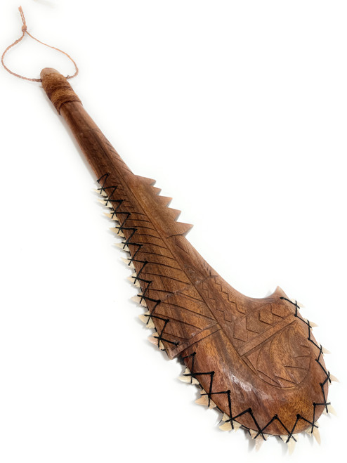 Fijian Artifact Dancing Knife 24 inch w/ 21 Fossil Shark Teeth | #bla606660fst