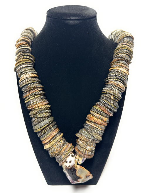 Authentic Opii Shell Necklace 17 in w/ Large Opii - Made in Hawaii | #pn004