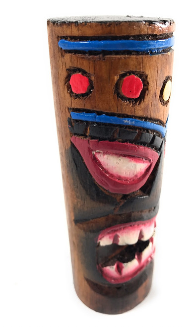 Tiki Totem 5" w/ Polka Dots - Hand Carved & Painted | #dpt535812g