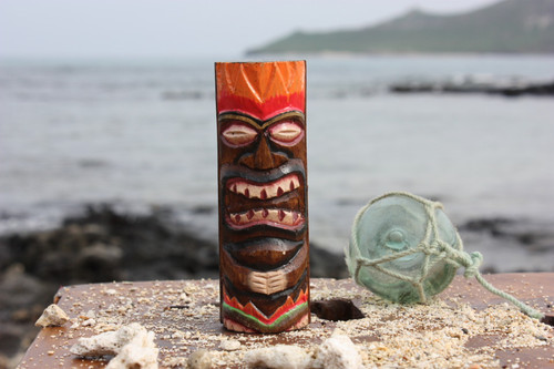 Tiki Totem 6" w/ Lava Hawaii - Hand Carved & Painted | #dpt535815d