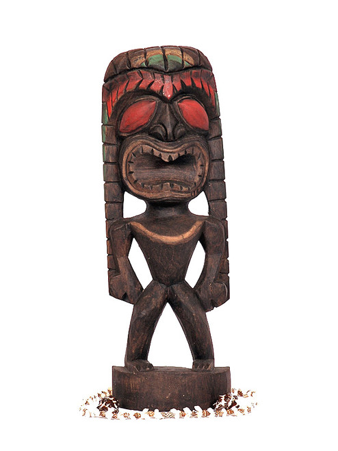 Lucky Tiki 12" - Hand Carved - Hawaiian Tiki Decor