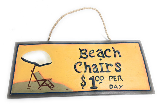 Beach Chairs, $1 Per Day Beach Sign 14 inch - Cottage Decor | #dpt520535