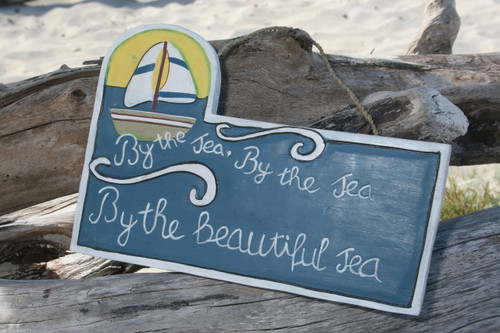 By The Sea, By The Sea... Decorative Sign 14" - Coastal Decor | #dpt521235