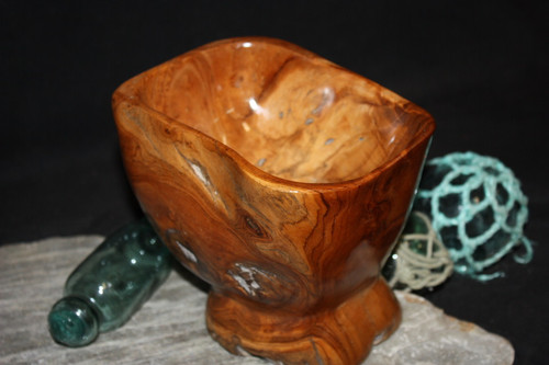Rustic Wooden Bowl 6.5"X6"X6" Teak Root | #HWA159