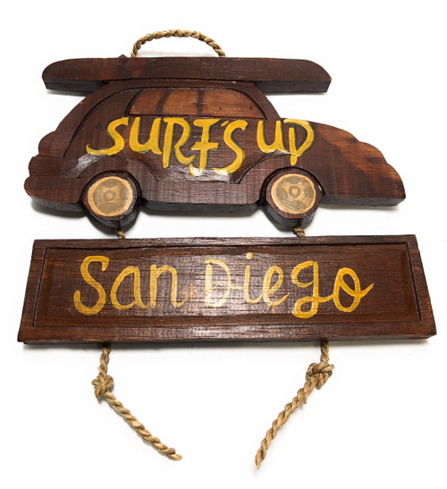 Surf's Up, San Diego Woody Car Sign 10 in - Surf Decor | #dpt535325