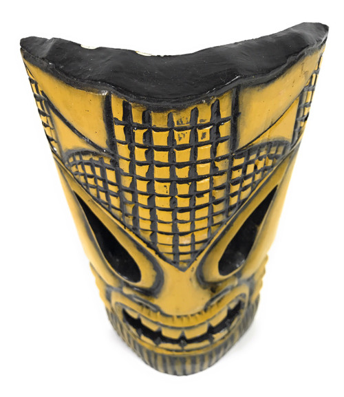 Tropical Tiki Mask 12" - Burnt Finish - Faux Bamboo | #dpt53630