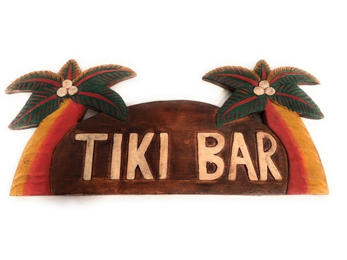 Tiki Bar Sign w/ Palm Trees 14" - Island Style | #bag1501940