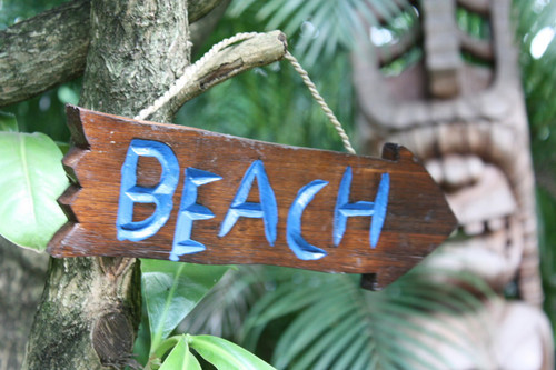 Beach Arrow Driftwood Sign 12" - Tropical Decor | #Dpt527930