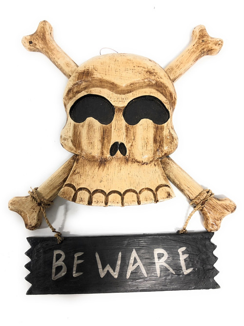 Beware Skull Sign 12