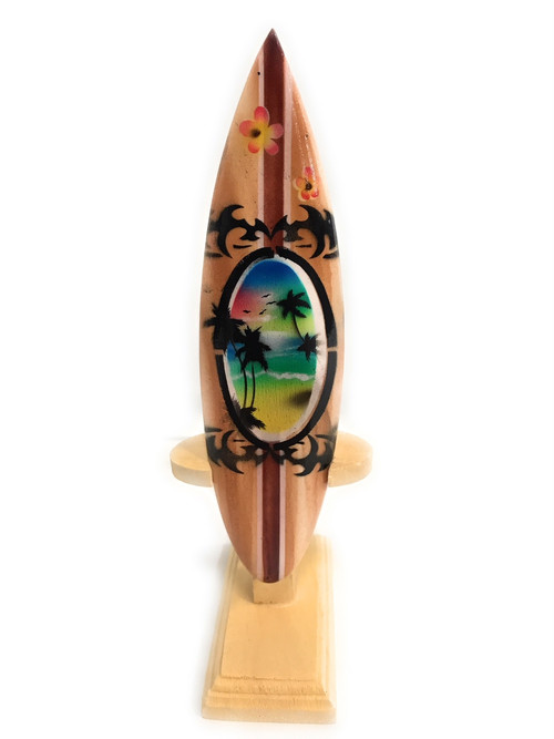 Surfboard w/ Stand Palms & Plumeria Design 6" - Trophy | #lea01f15 ...